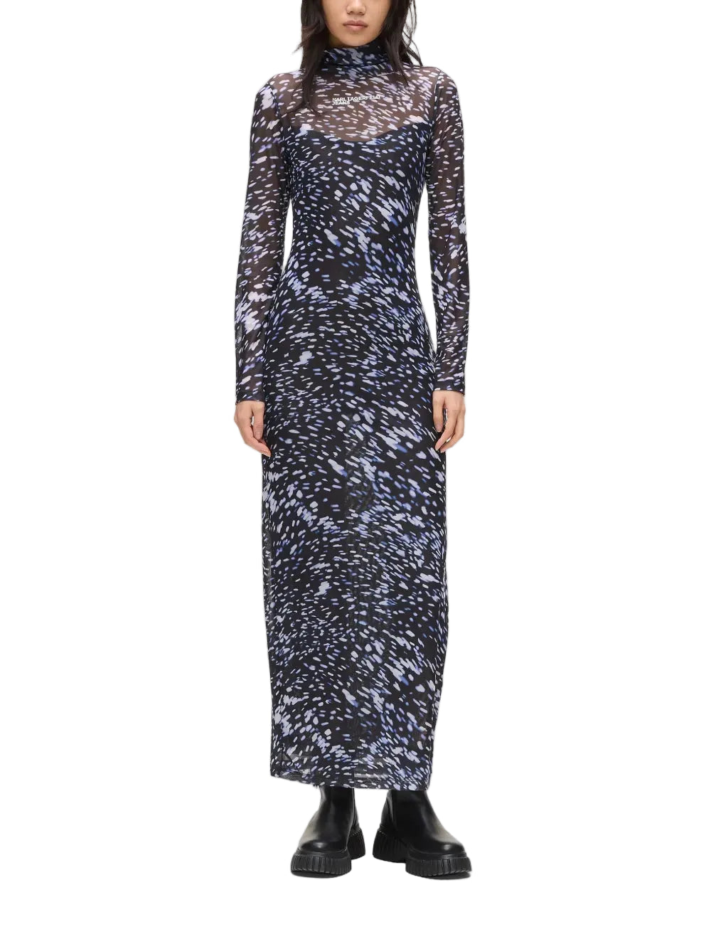 Rochie Mesh Lights Aop Dress Karl Lagerfeld