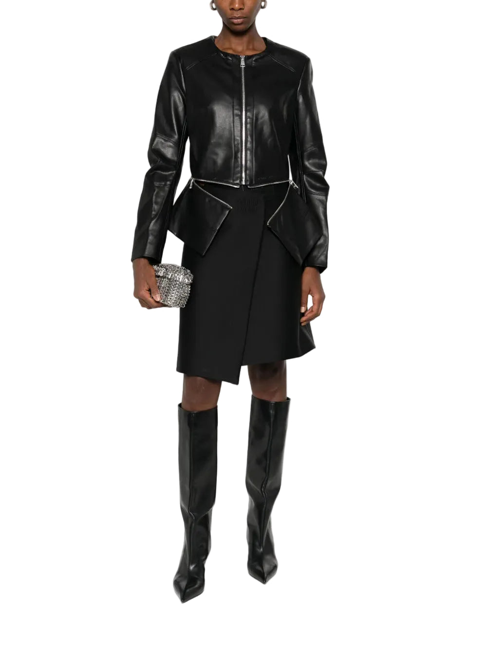 Geaca Faux Leather Zip Jacket Karl Lagerfeld