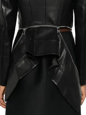 Geaca Faux Leather Zip Jacket Karl Lagerfeld