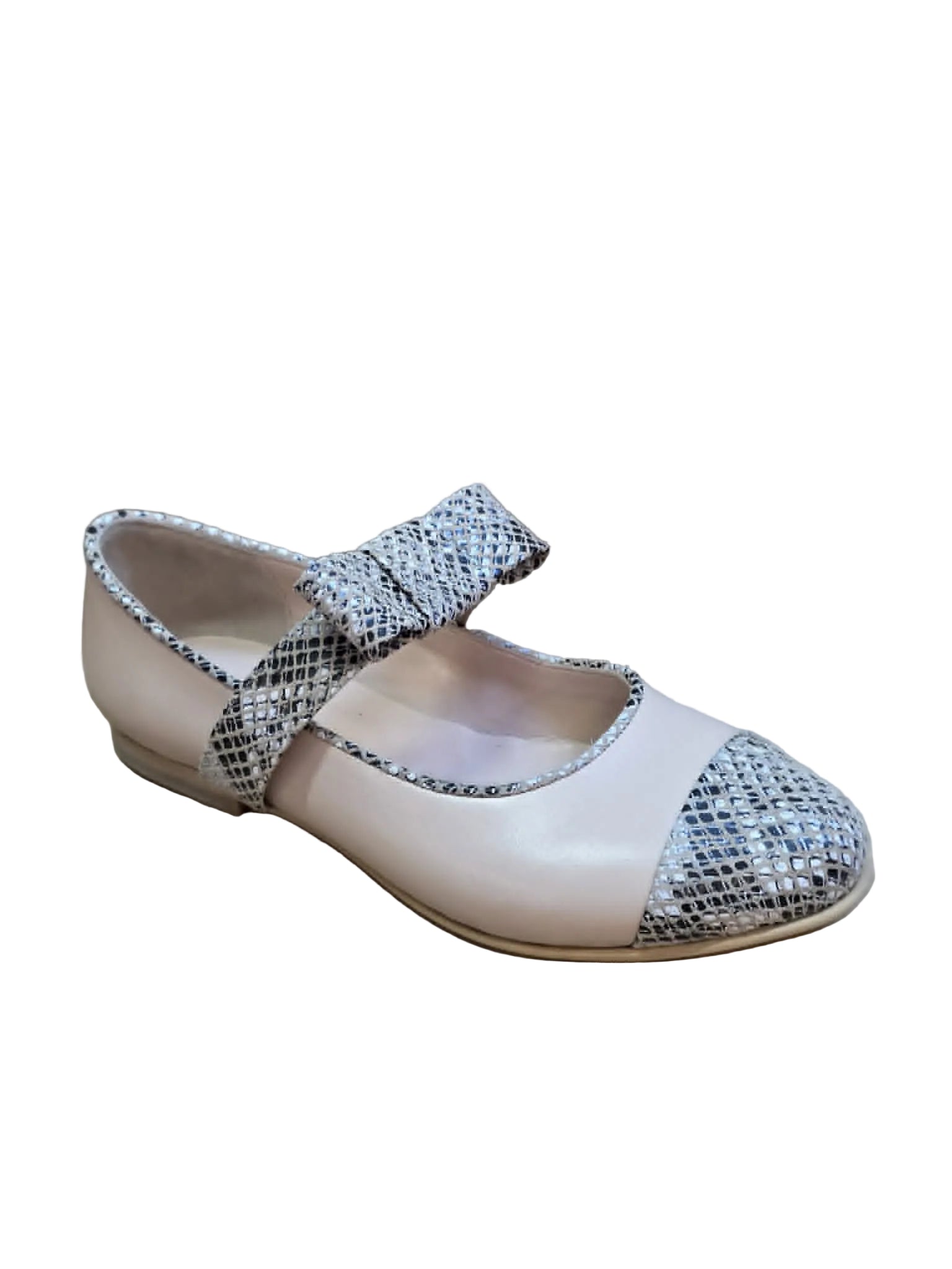 Balerini Piele Naturala Alina Beige Snake - Dolly Shoes