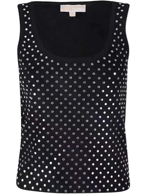 Stud Scoop Crop Tank Black - Michael Kors
