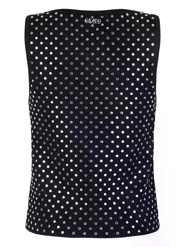 Stud Scoop Crop Tank Black - Michael Kors