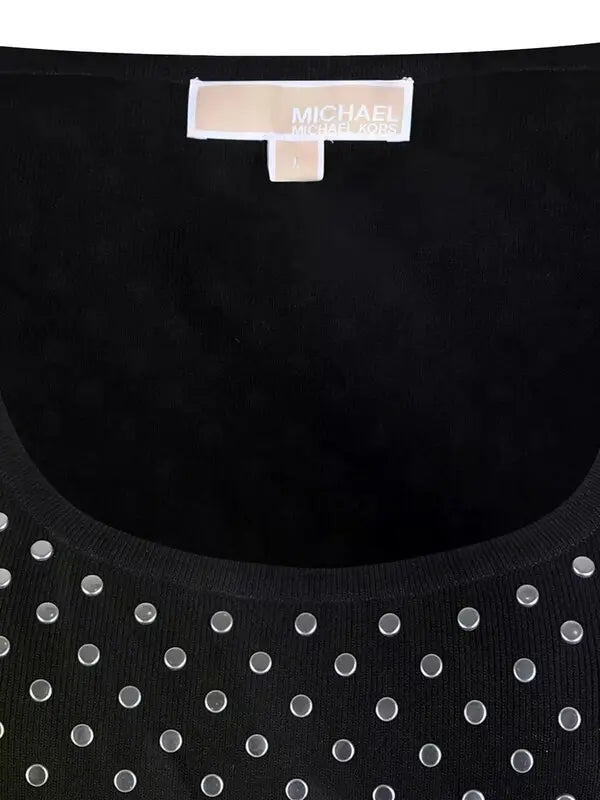 Stud Scoop Crop Tank Black - Michael Kors