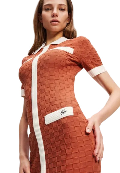 Rochie Polo Contrast Knit Dress Karl Lagerfeld