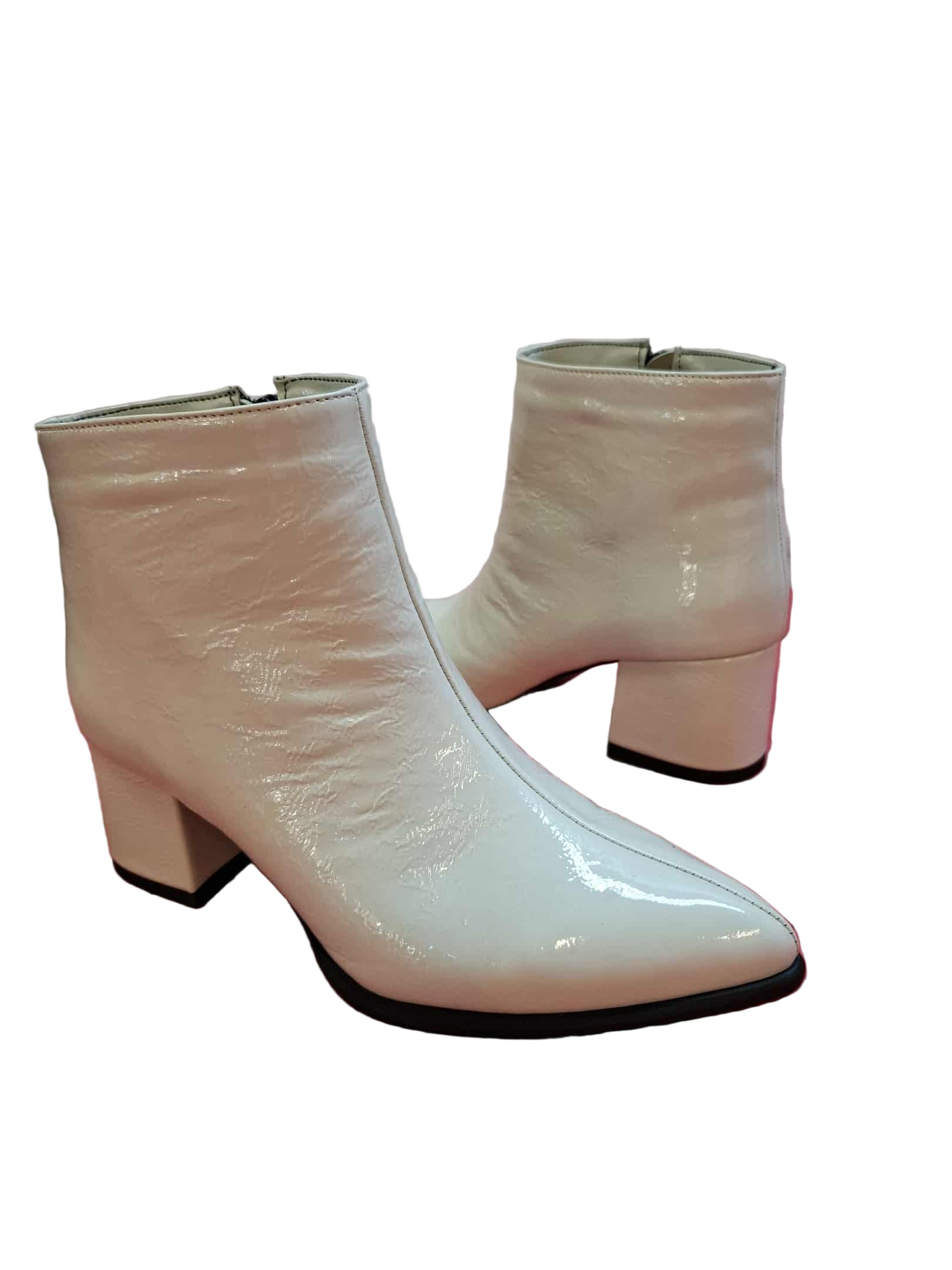 Botine Piele Naturala Savina Bej Naplac- Dolly Shoes