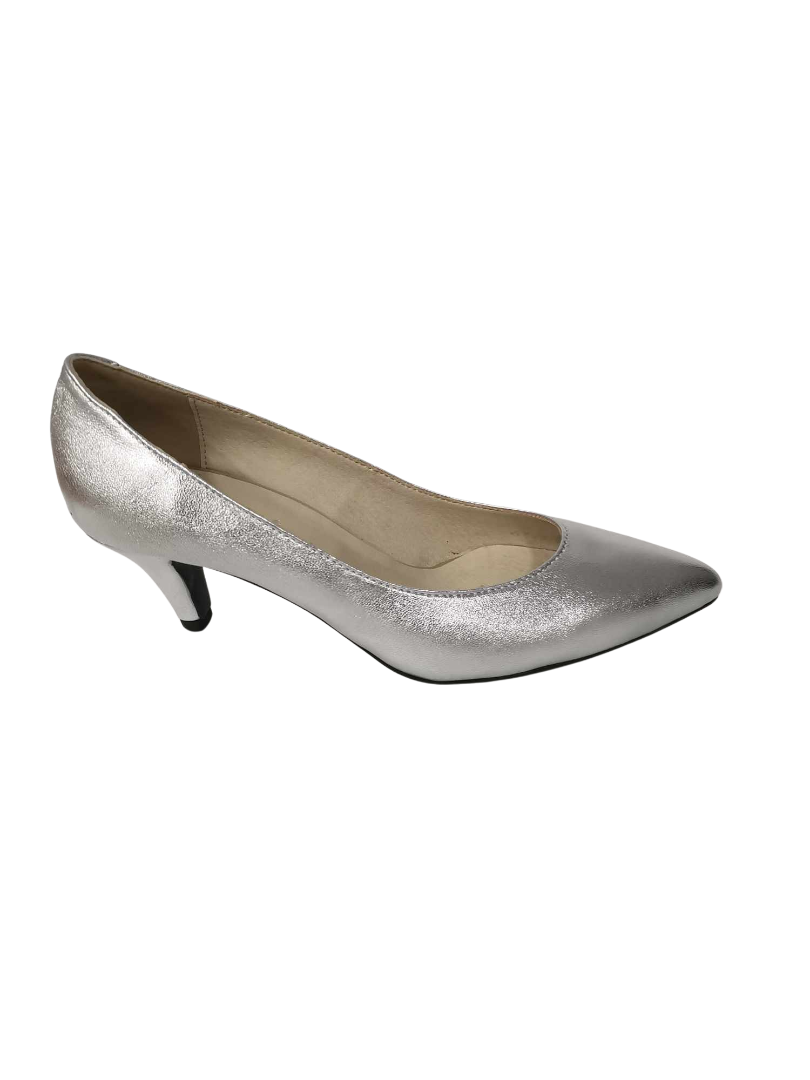 Pantofi Piele Naturala Rebecca Silver - Dolly Shoes