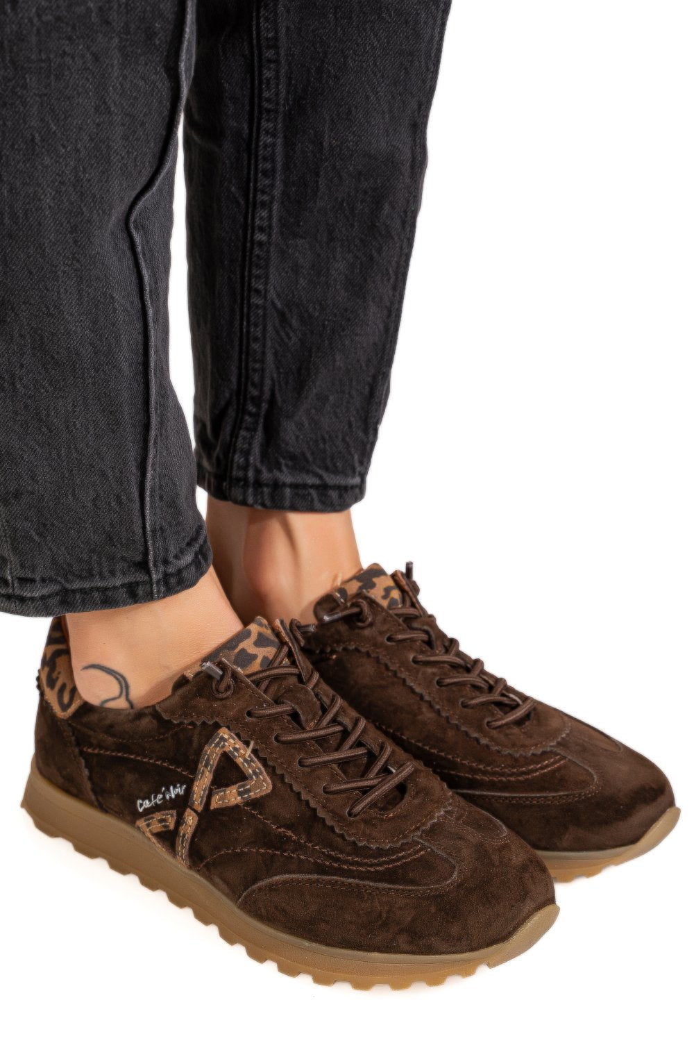 Pantofi Sport Piele Naturala Abra F002-654 COFFEE