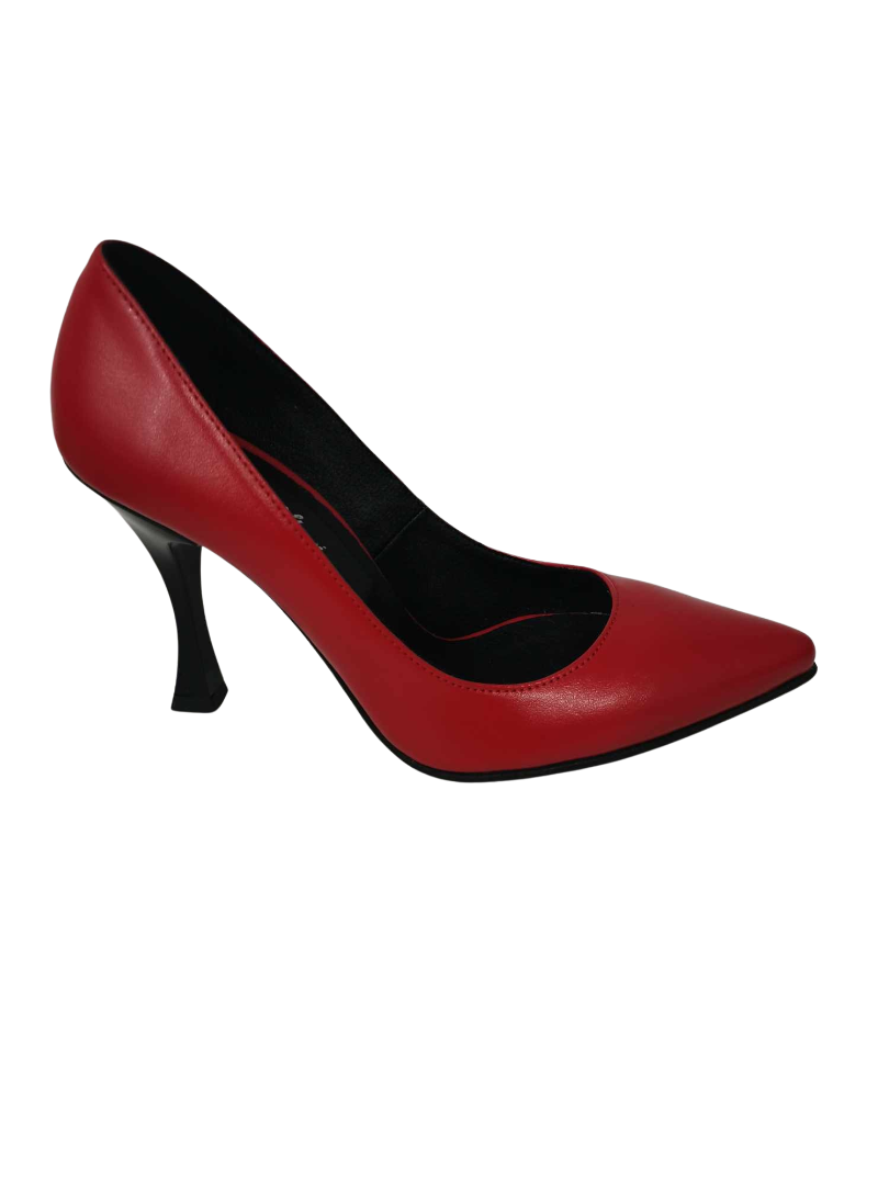 Pantofi Dama Piele Naturala Demi Red -Dolly Shoes