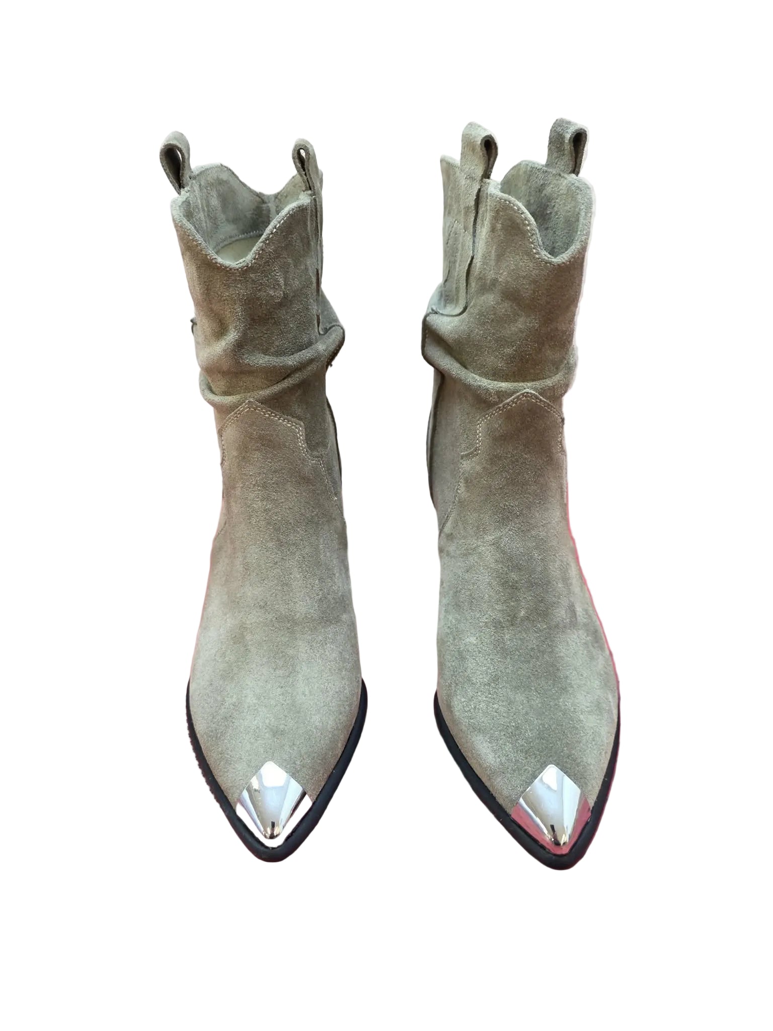 Botine Piele Naturala Ydalia Taupe Suede - Dolly Shoes