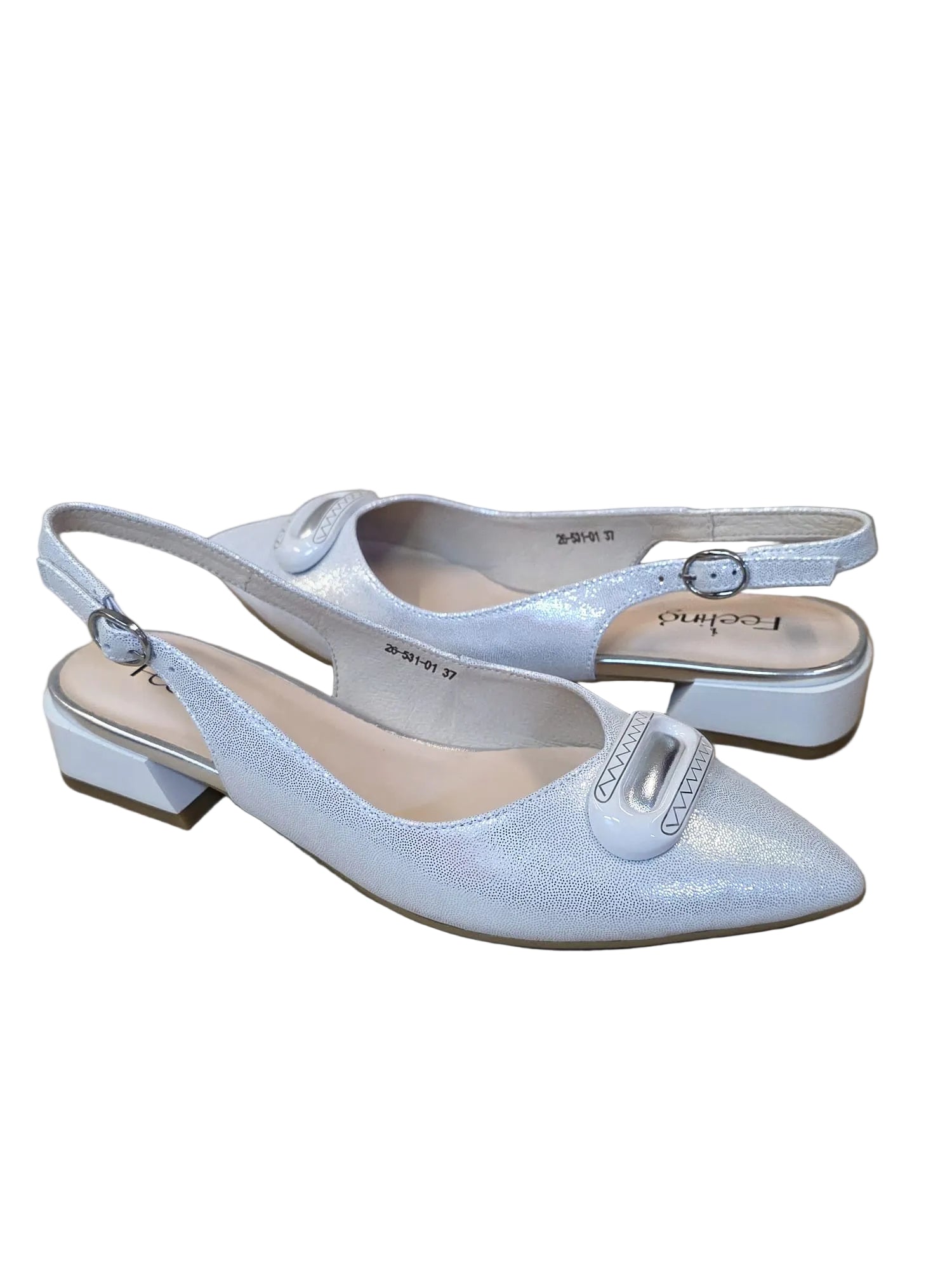 Pantofi Piele Naturala Feeling 26-531-01 Silver
