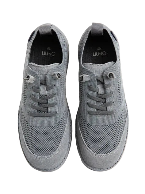 LIU JO Men Riva 09 Sneaker Knit Cow Suede Lavagna
