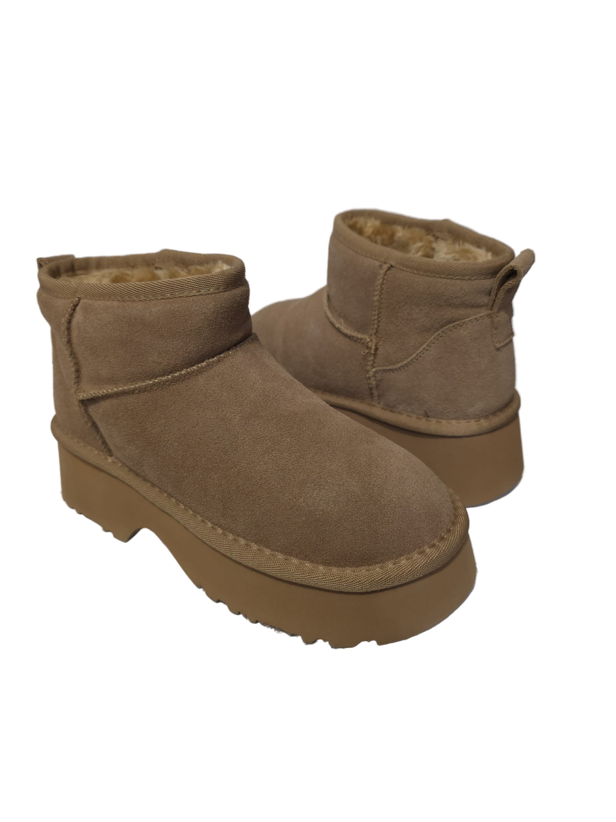 Ghete Piele Naturala Tip UGG 1274 Crosta Camel - Energy