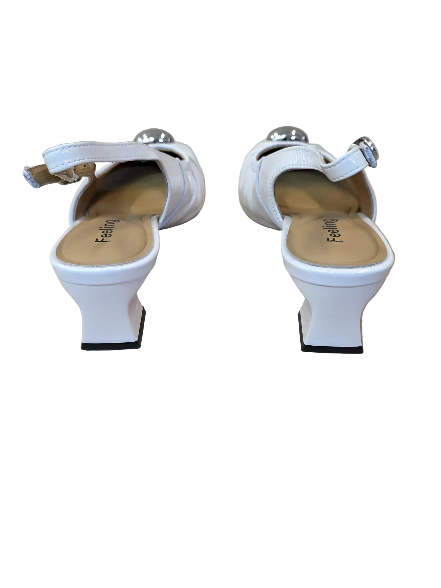 Pantofi Piele Naturala Feeling 58038 Ivory Patent