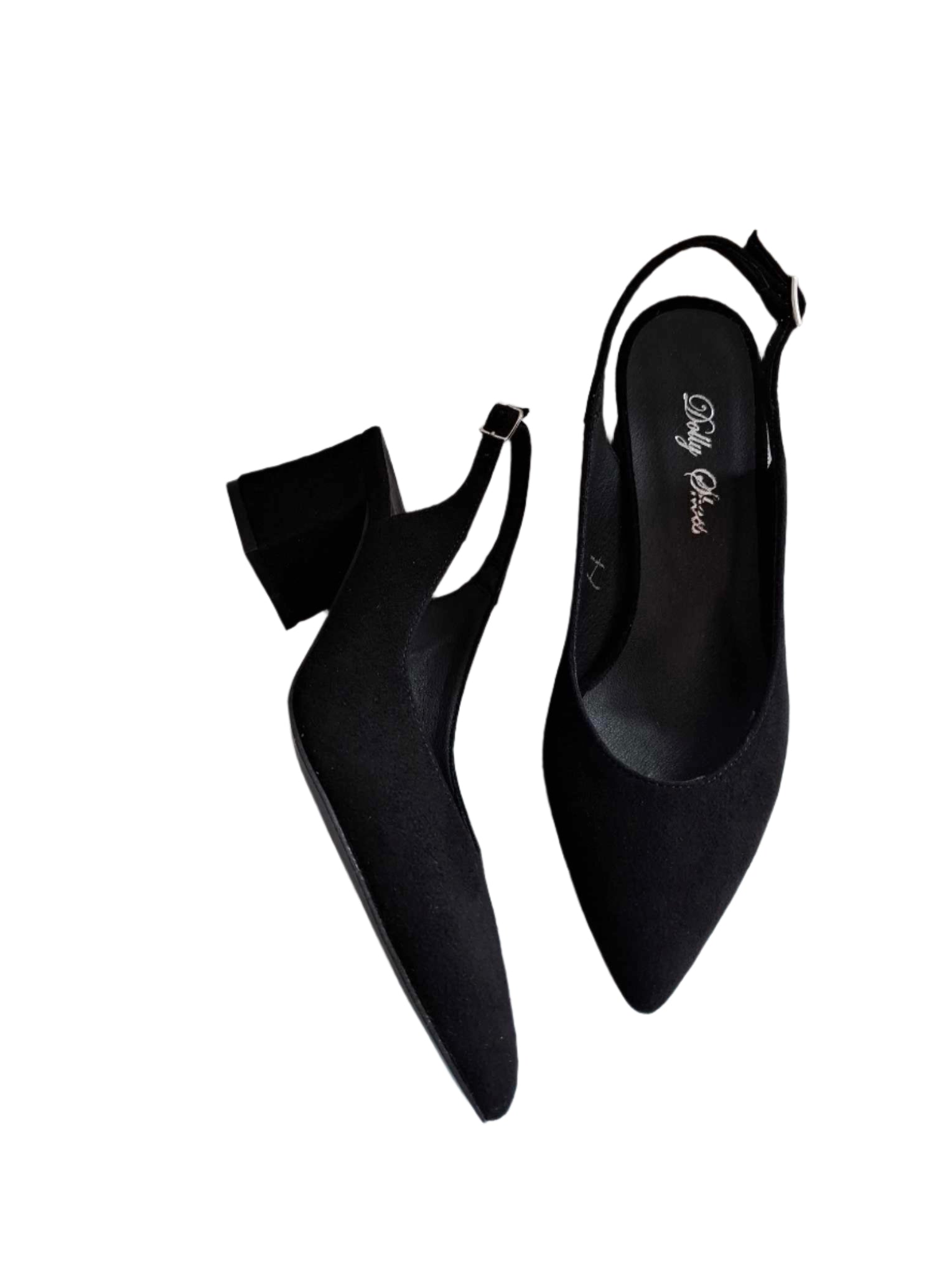 Pantofi Piele Naturala Alma Black Suede - Dolly Shoes