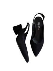 Pantofi Piele Naturala Alma Black Suede - Dolly Shoes