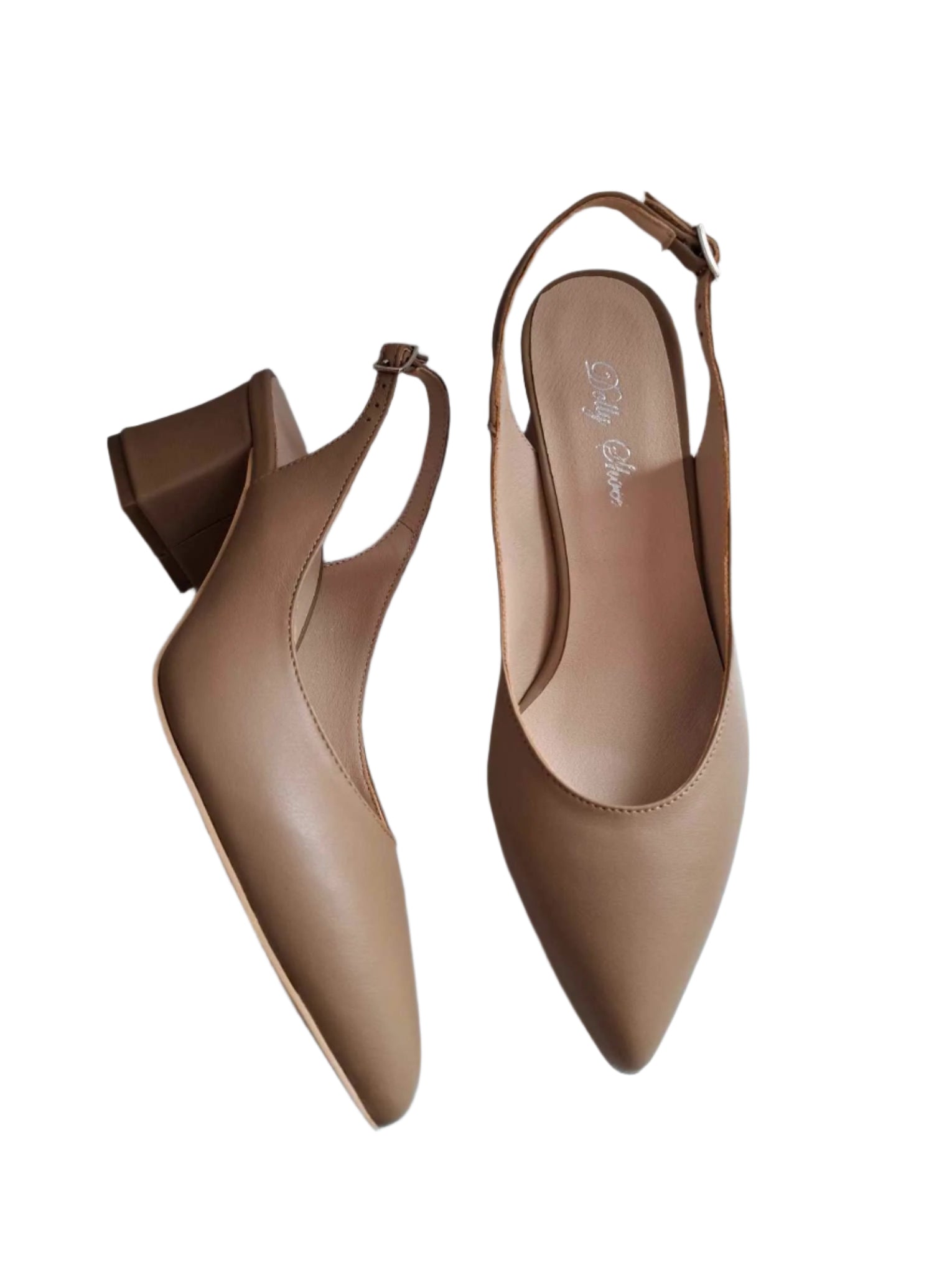 Pantofi Piele Naturala Alma Nappa Taupe - Dolly Shoes