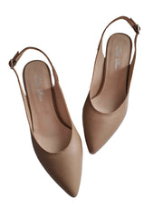 Pantofi Piele Naturala Alma Nappa Taupe - Dolly Shoes