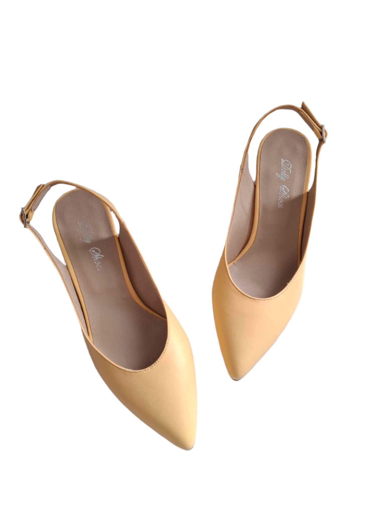 Pantofi Piele Naturala Alma Galben - Dolly Shoes