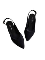 Pantofi Piele Naturala Alma Black Suede - Dolly Shoes