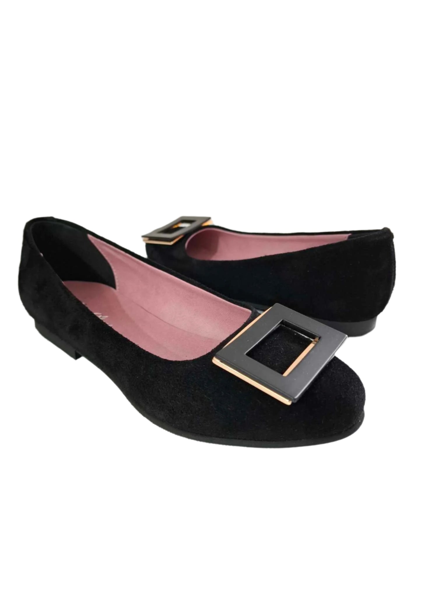 Balerini Piele Naturala Sabrina Black Suede - Dolly Shoes