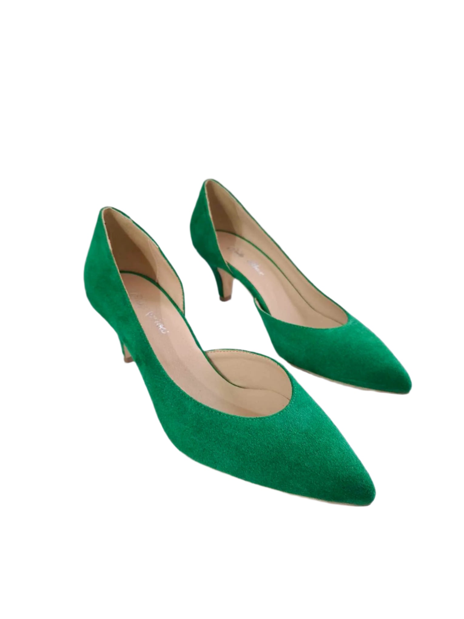 Pantofi Piele Naturala Rebecca Decupat Verde- Dolly Shoes