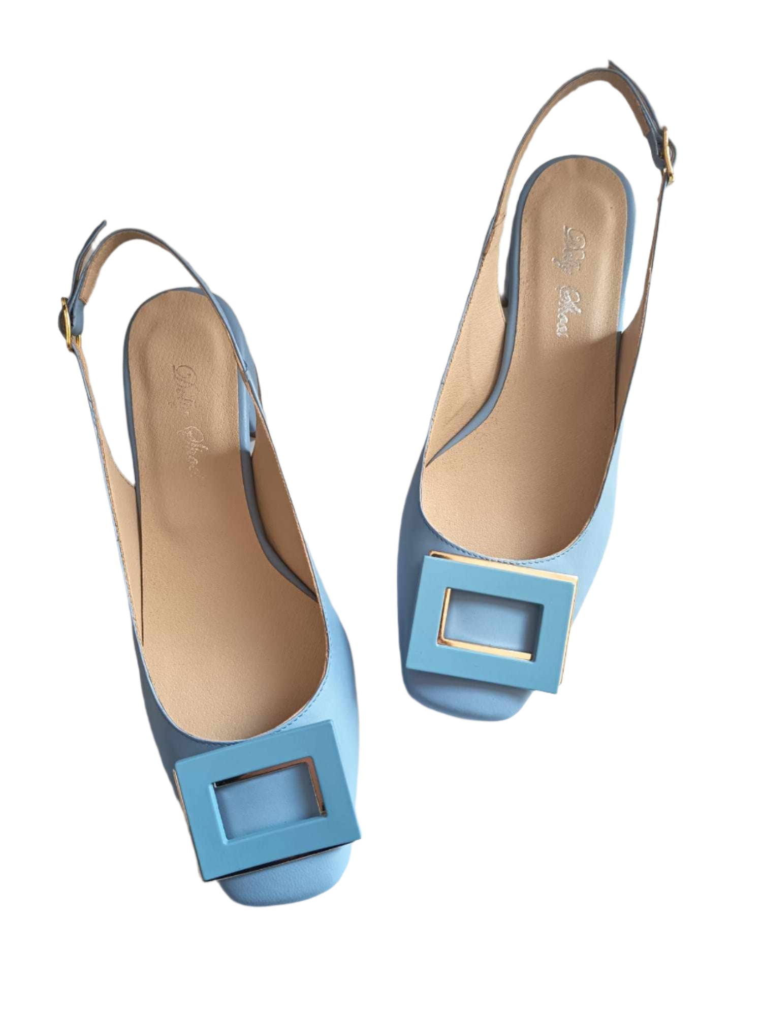Pantofi Piele Naturala Radha Bleu - Dolly Shoes