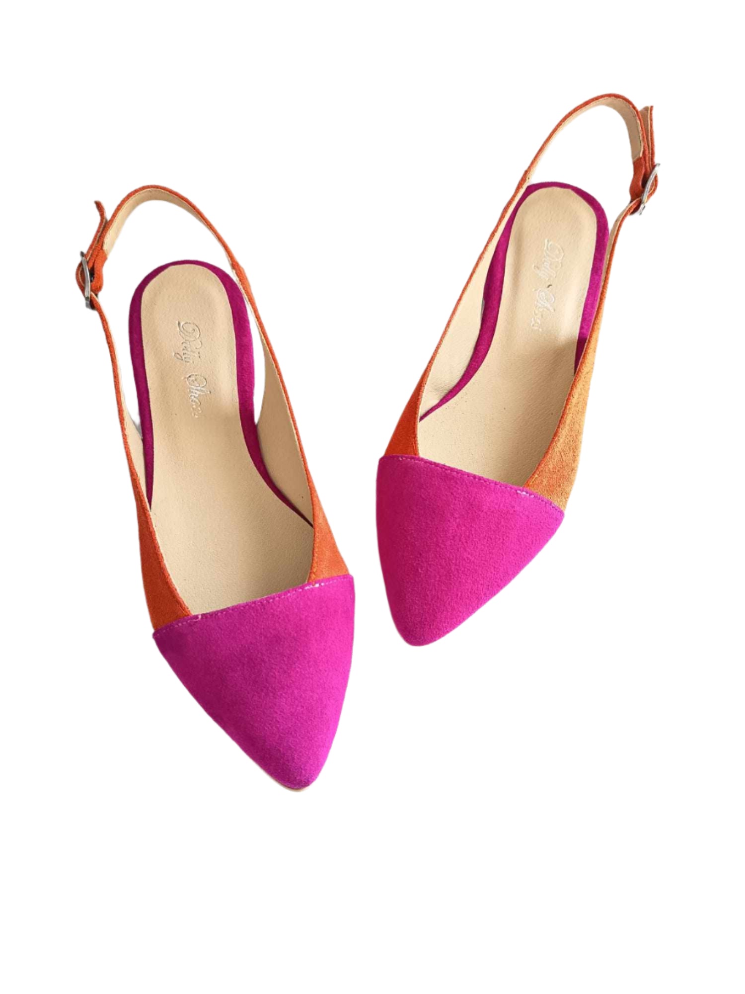 Balerini Piele Naturala Dolly PS84 Orange-Fucsia