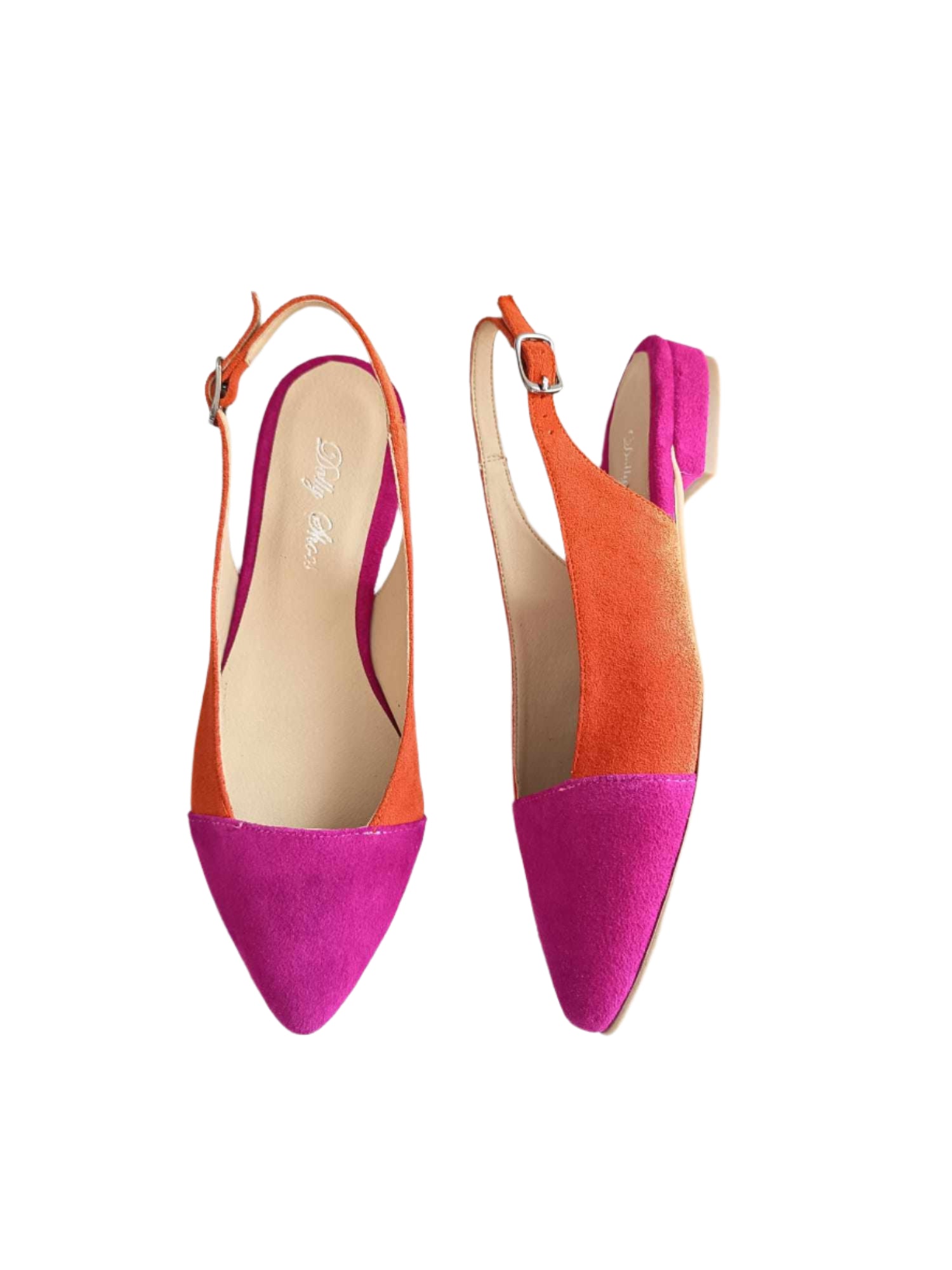 Balerini Piele Naturala Dolly PS84 Orange-Fucsia