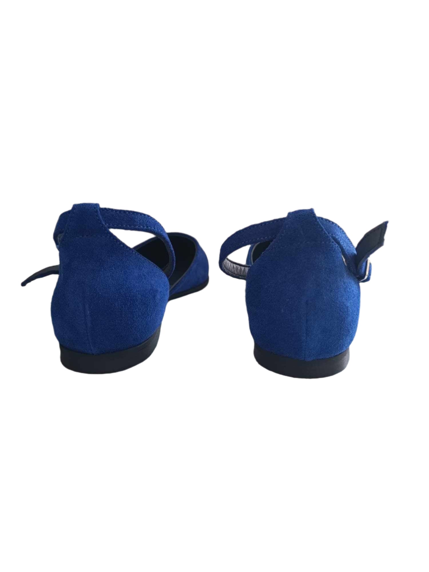 Balerini Piele Naturala Britania Electric Blue - Dolly Shoes