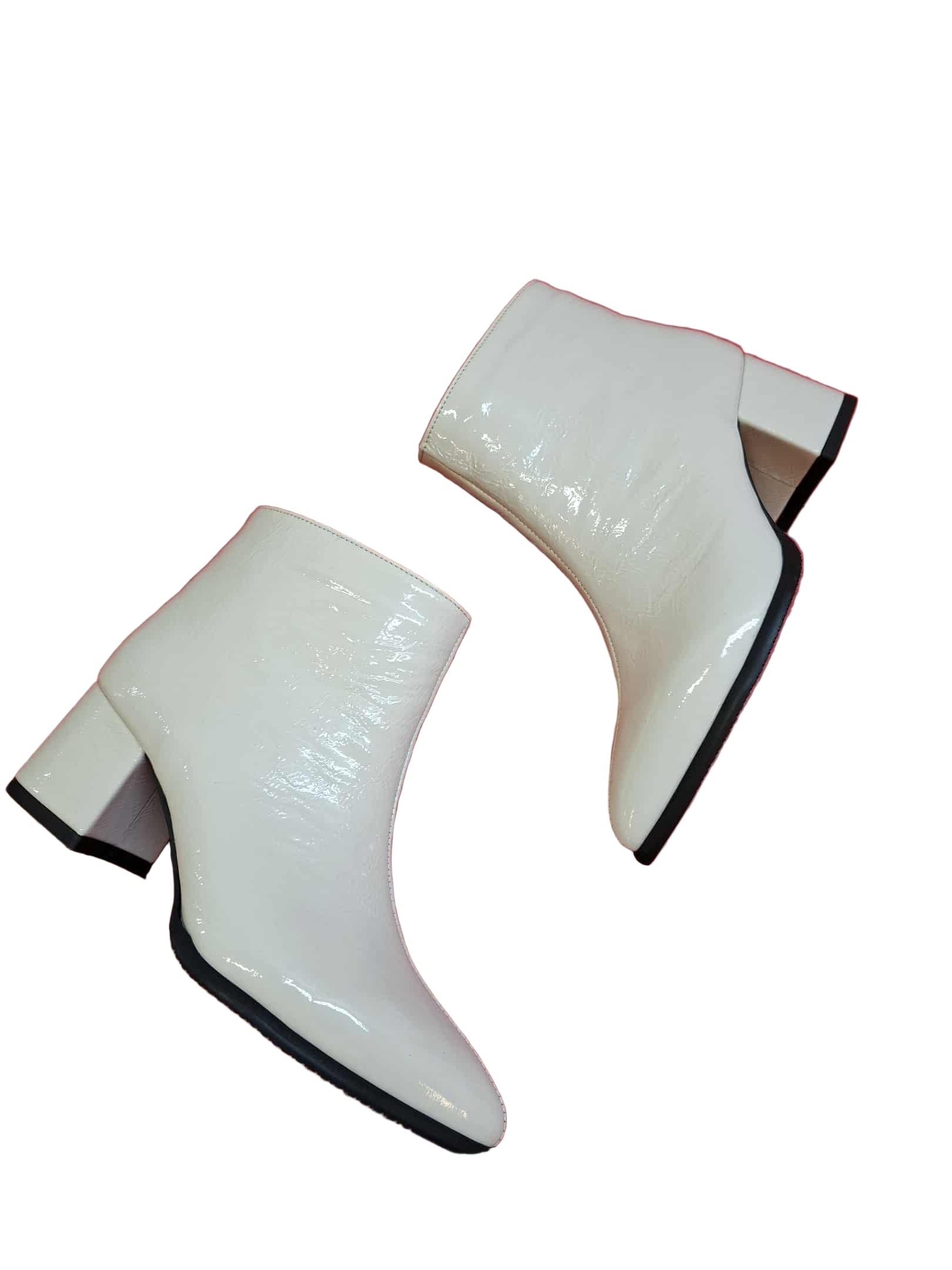 Botine Piele Naturala Savina Bej Naplac- Dolly Shoes