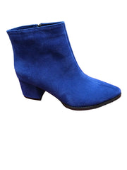 Botine Piele Naturala Savina Royal Blu Suede - Dolly Shoes
