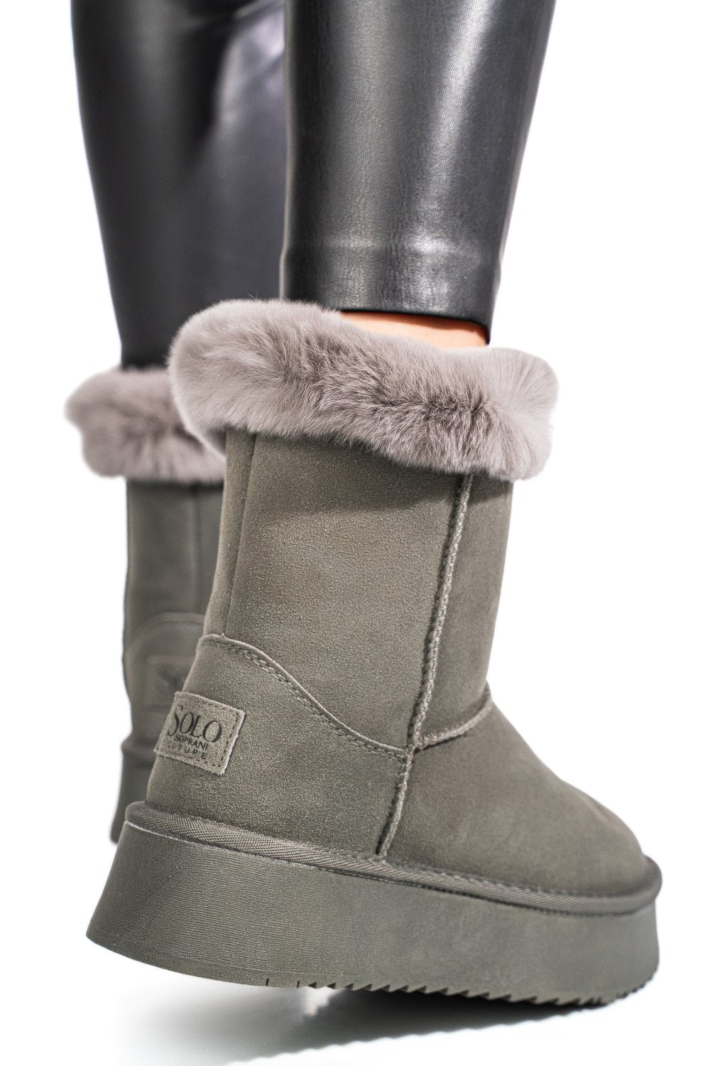 Ghete Tip UGG Solo Soprani Couture Grey Lapplat