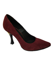 Pantofi Dama Piele Naturala Demi Bordo Suede -Dolly Shoes