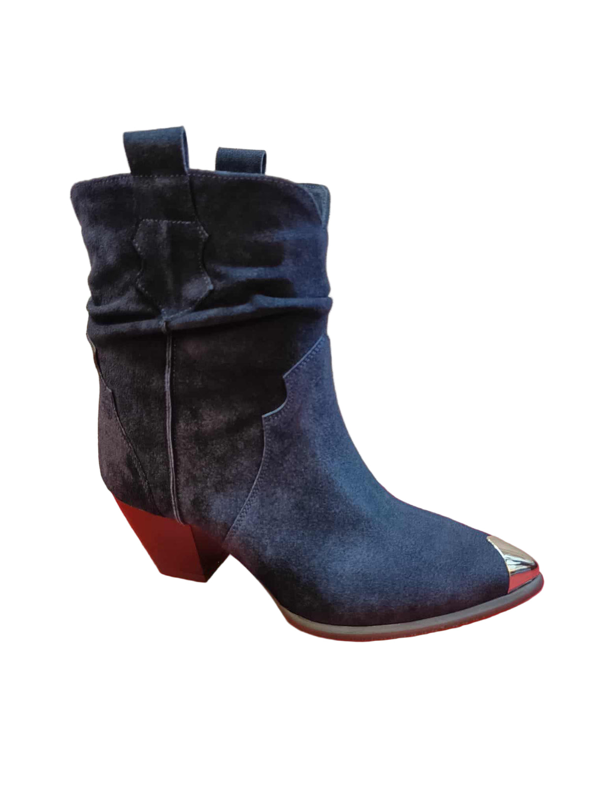 Botine Piele Naturala Ydalia Blue Suede - Dolly Shoes