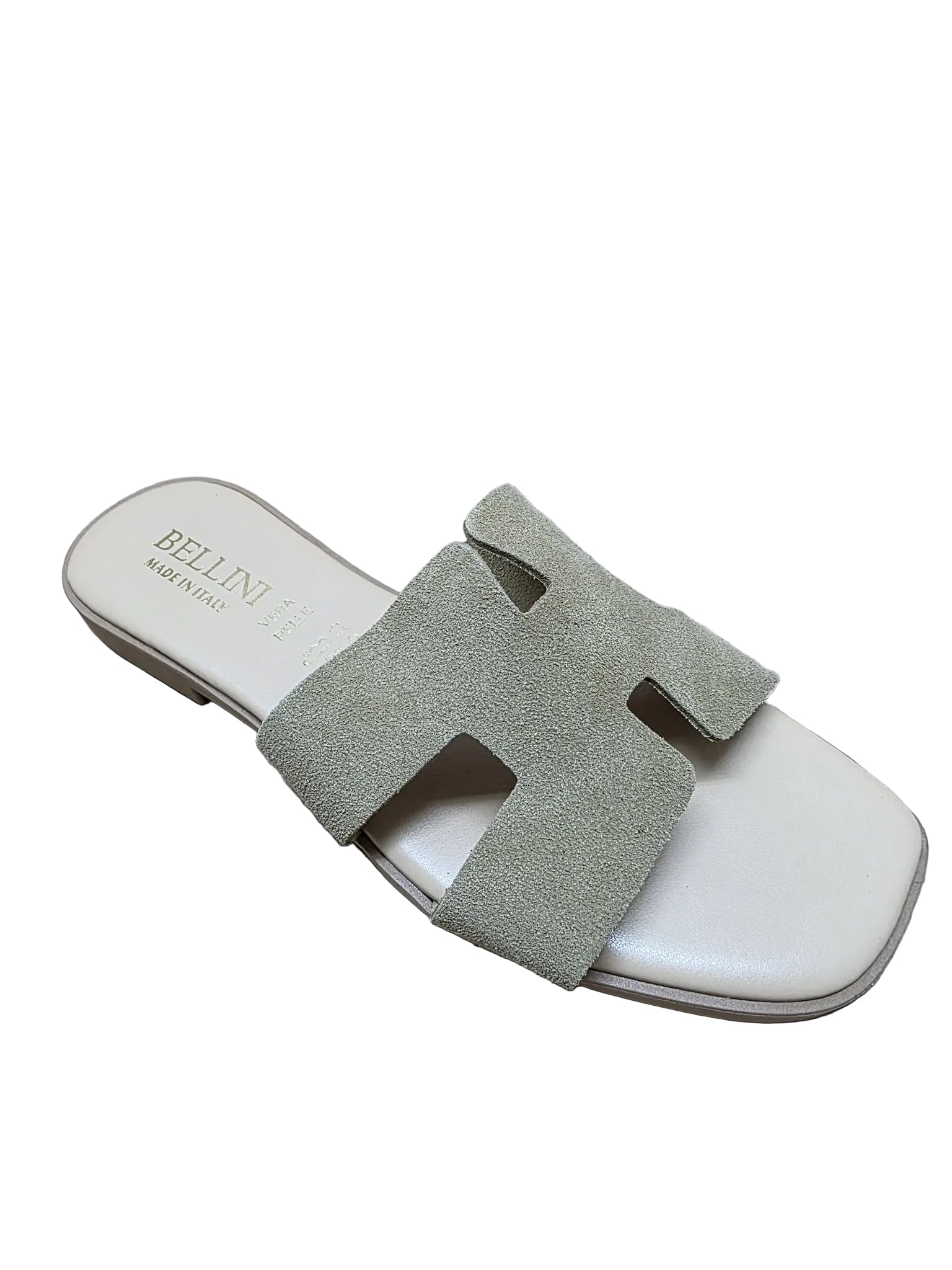 Papuci Piele Naturala Lux Vibe Taupe Suede Bellini