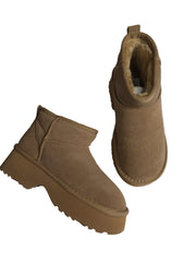 Ghete Piele Naturala Tip UGG 1274 Crosta Camel - Energy