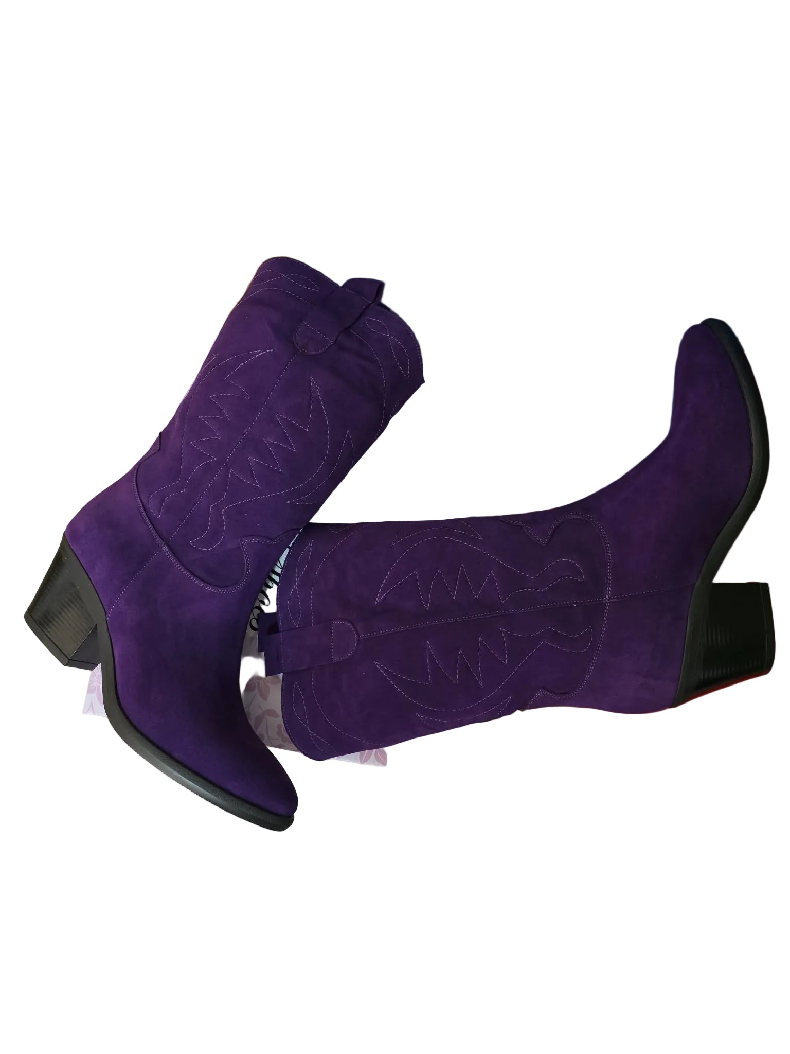 Botine Piele Naturala Madeline Purple - Dolly Shoes