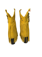Botine Piele Naturala Giulia Yellow Suede - Dolly Shoes