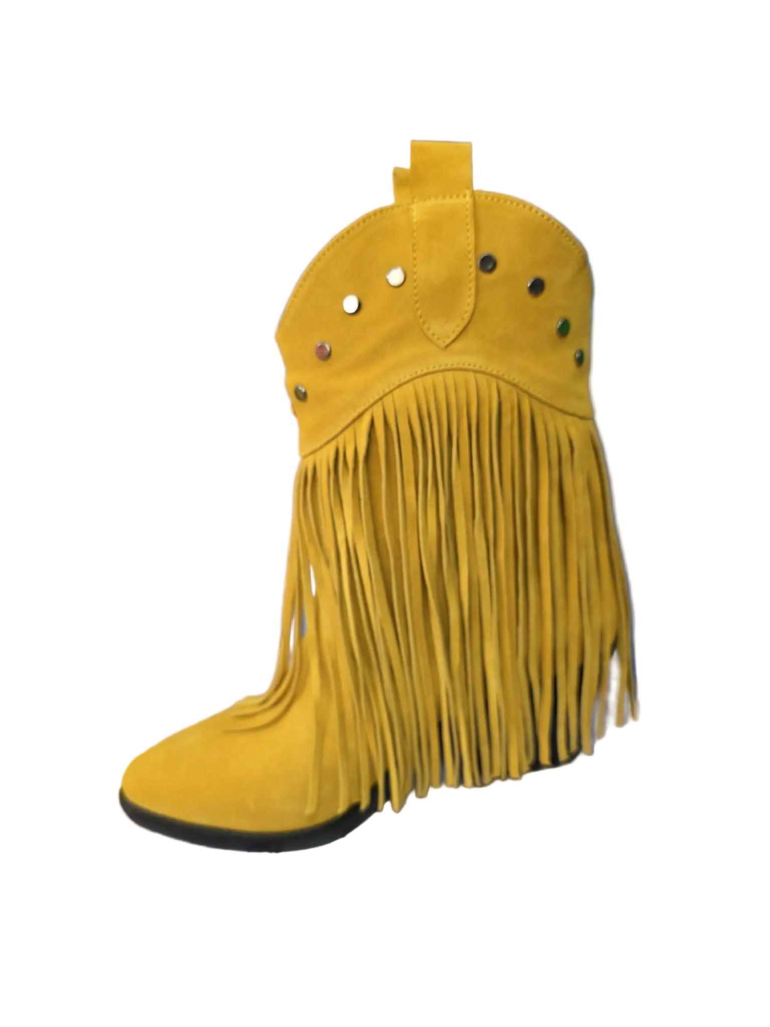 Botine Piele Naturala Giulia Yellow Suede - Dolly Shoes