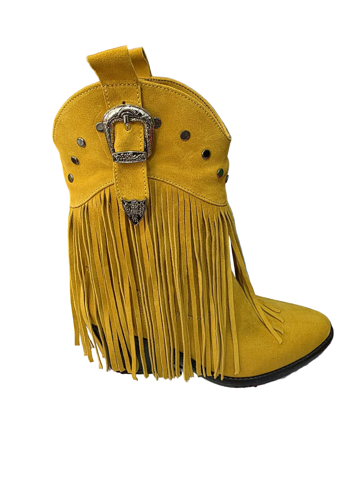 Botine Piele Naturala Giulia Yellow Suede - Dolly Shoes