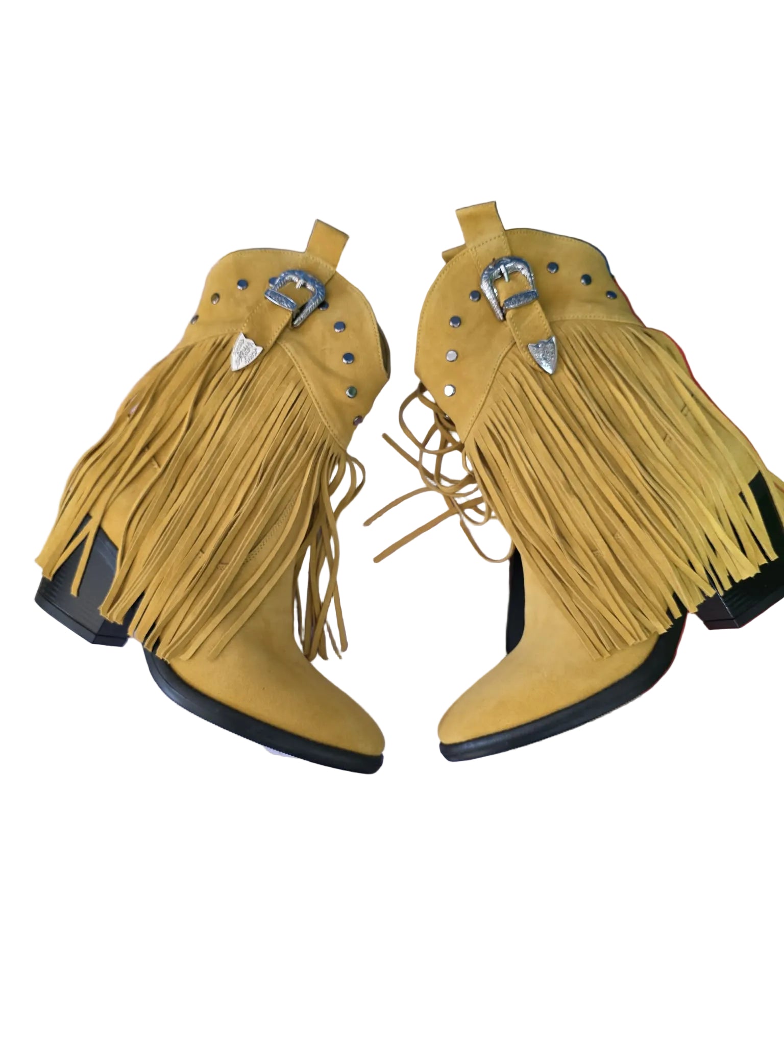 Botine Piele Naturala Giulia Yellow Suede - Dolly Shoes