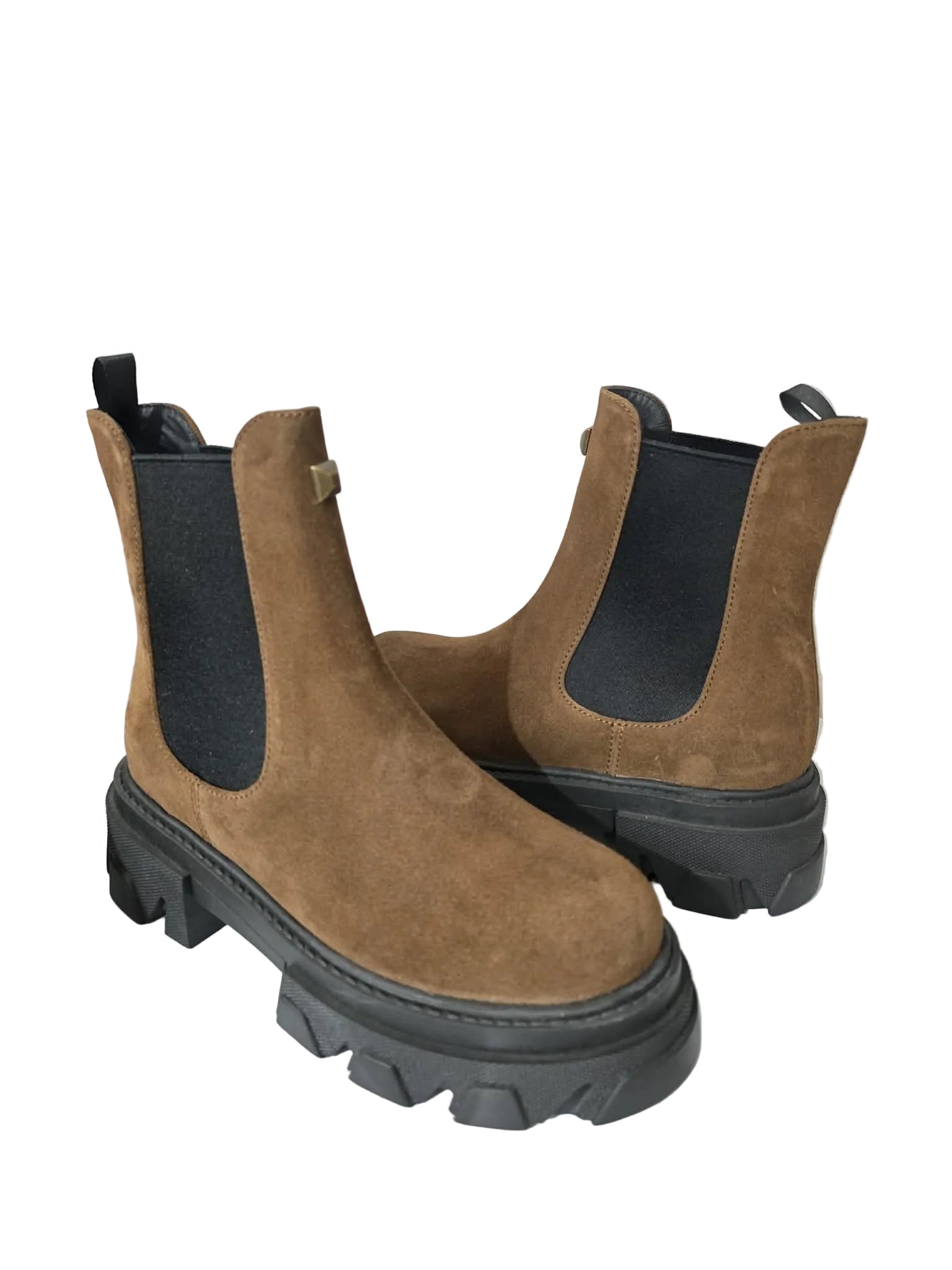 Ghete Piele Naturala Bavaria Brown Suede - Dolly Shoes