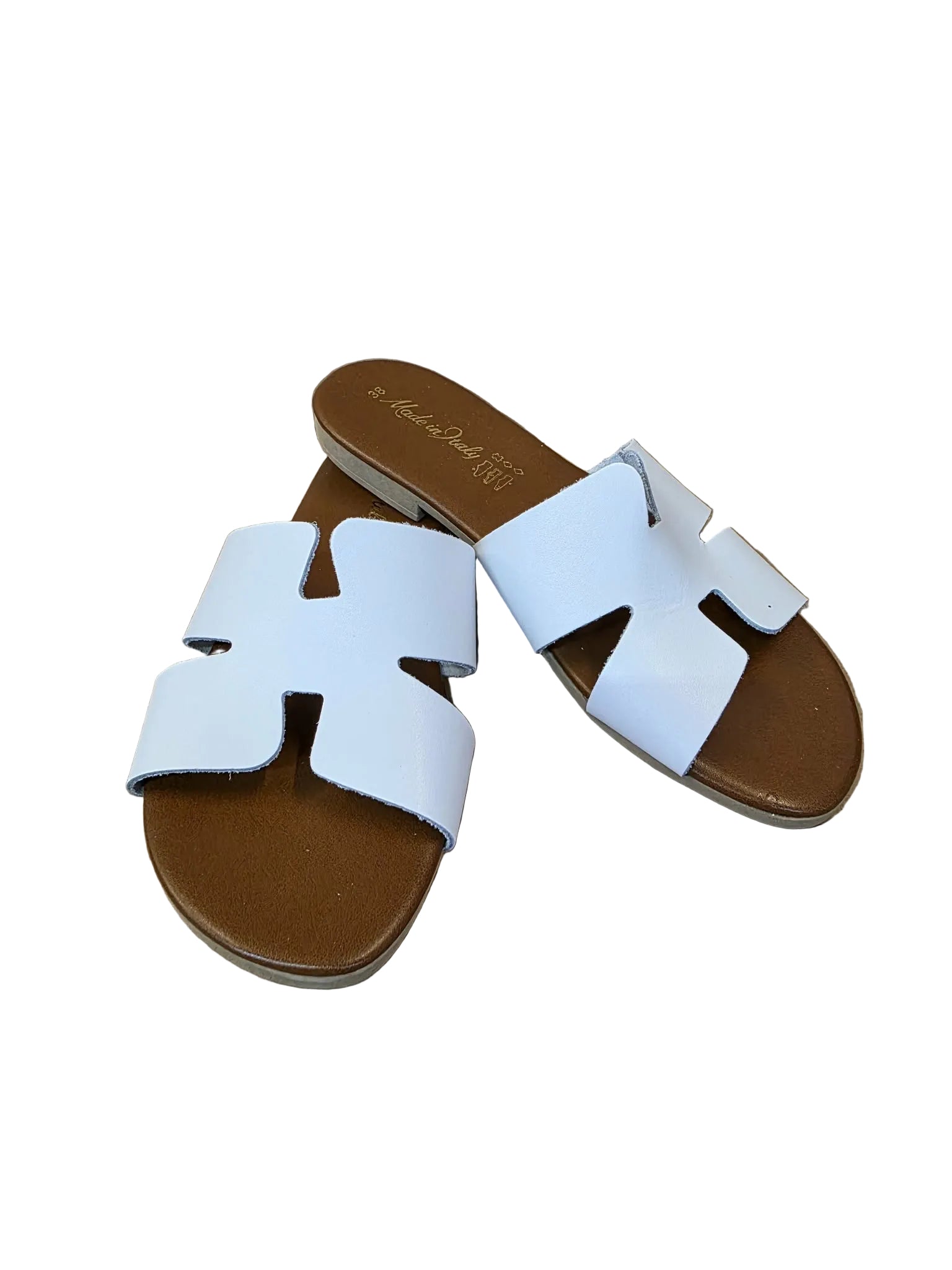 Papuci Piele Naturala Lux Vibe Italy Bianco