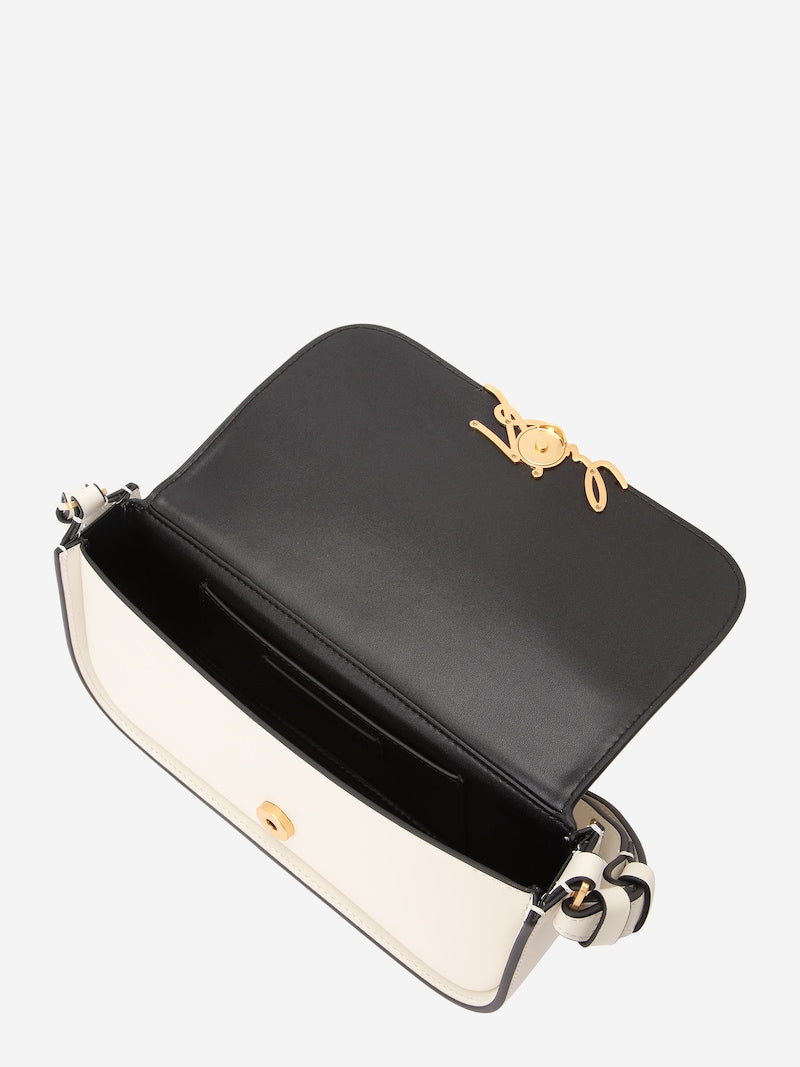 Geanta Piele Naturala Signature Off White - Karl Lagerfeld