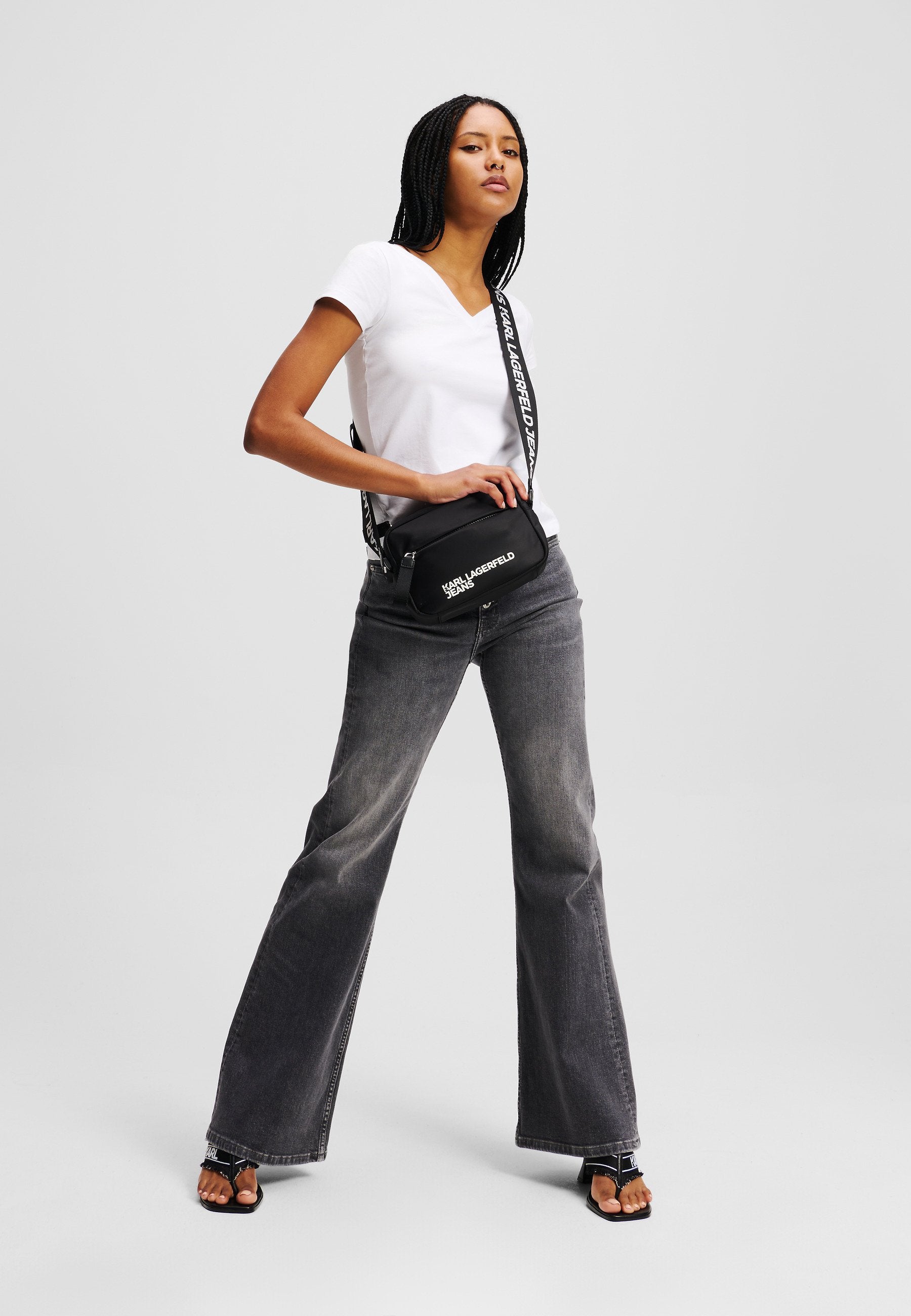 Blugi Flared Shank Denim Visual Washed Karl Lagerfeld
