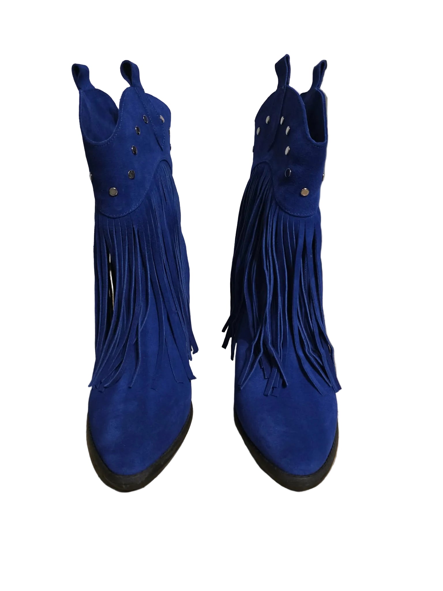 Botine Piele Naturala Giulia Royal Blu Suede - Dolly Shoes