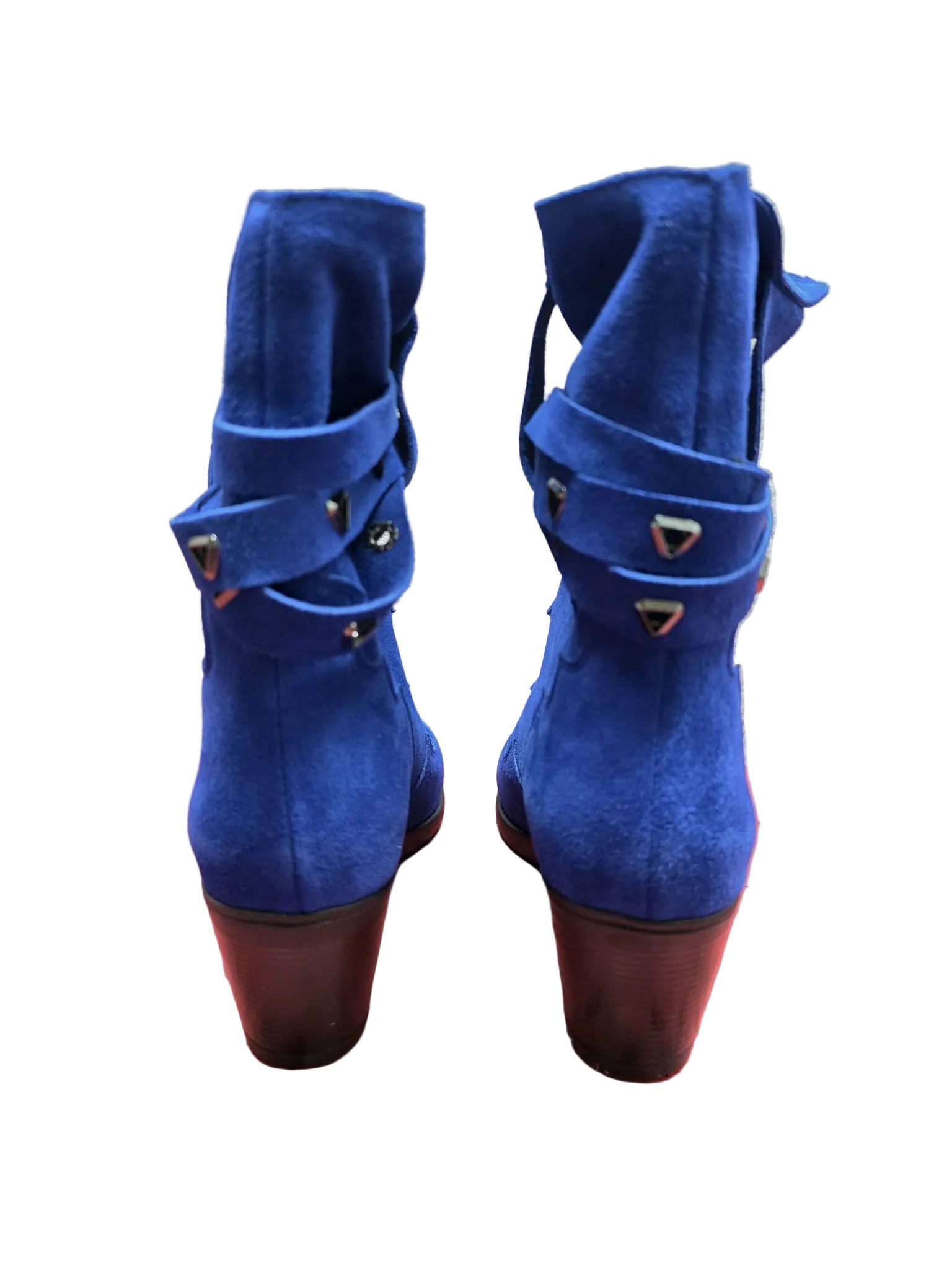 Botine Piele Naturala Saraya Royal Blu Suede - Dolly Shoes