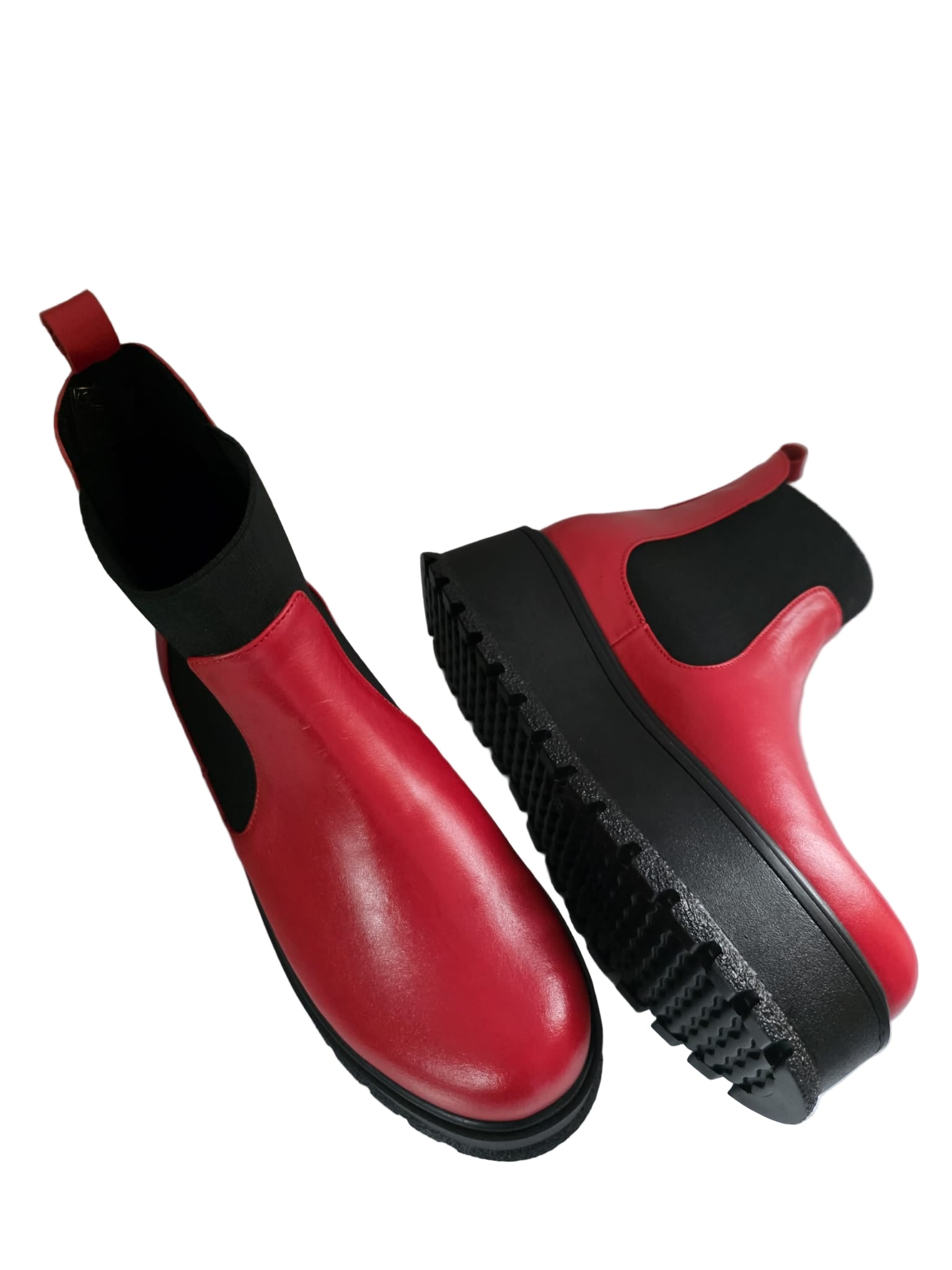 Ghete Piele Naturala Eros Nappa Red - Dolly Shoes
