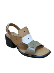 Sandale Piele Naturala Magda Havan-Olive-White