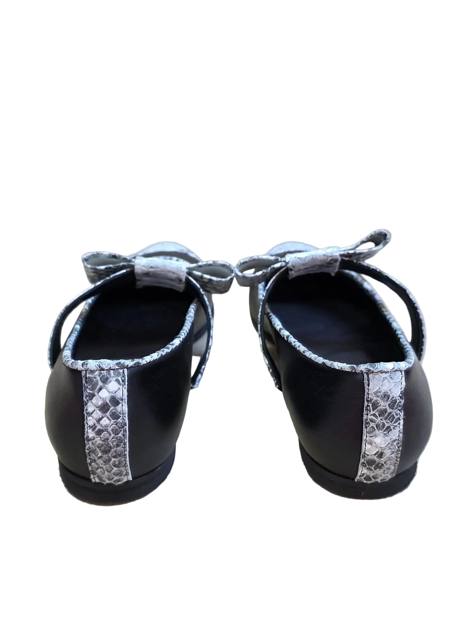 Balerini Piele Naturala Alina Black Snake - Dolly Shoes